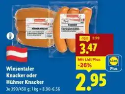 Lidl Wiesentaler Knacker oder Hühner Knacker Angebot