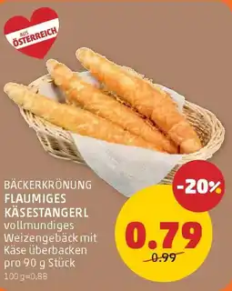 PENNY Bäckerkrönung flaumiges käsestangerl Angebot