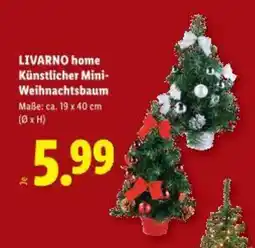Lidl Livarno home künstlicher mini- weihnachtsbaum Angebot