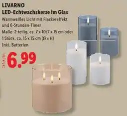 Lidl LIVARNO LED-Echtwachskerze im Glas Angebot