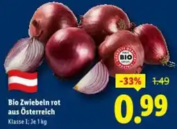 Lidl Bio Zwiebeln rot aus Österreich Angebot