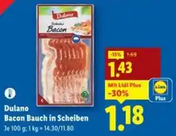 Lidl Dulano Bacon Bauch in Scheiben Angebot