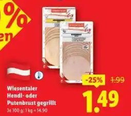 Lidl Wiesentaler Hendl- oder Putenbrust gegrillt Angebot