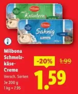 Lidl Milbona Schmelz- käse- Creme Angebot