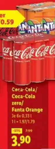 Lidl Coca-Cola/ Coca-Cola zero/ Fanta Orange Angebot