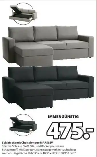 Schlafsofa mit Chaiselongue