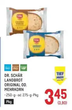 Metro DR. SCHÄR LANDBROT ORIGINAL OD. MEHRKORN Angebot