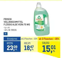 Metro FROSCH VOLLWASCHMITTEL FLÜSSIG ALOE VERA 75 WG Angebot