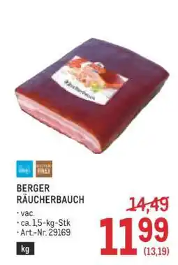 Metro BERGER RÄUCHERBAUCH Angebot