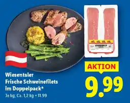 Lidl Wiesentaler Frische Schweinefilets im Doppelpack Angebot