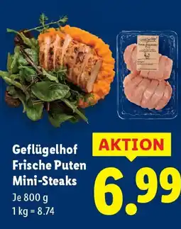 Lidl Geflügelhof Frische Puten Mini-Steaks Angebot