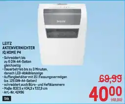 Metro Leitz aktenvernichter iq home p4 Angebot