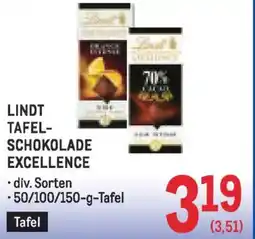 Metro Lindt tafel- schokolade excellence Angebot