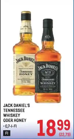 Metro Jack daniel's tennessee whiskey oder honey Angebot