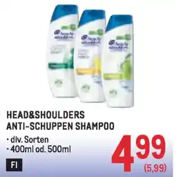 Metro Head&shoulders anti-schuppen shampoo Angebot