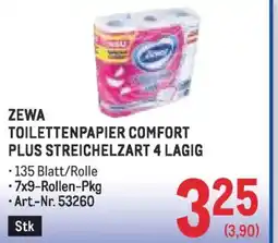 Metro Zewa toilettenpapier comfort plus streichelzart Angebot