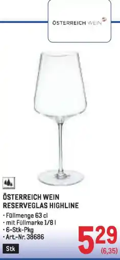 Metro Österreich wein reserveglas highline Angebot