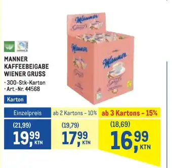 Metro Manner kaffeebeigabe wiener gruss Angebot