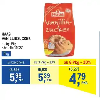 Metro Haas vanillinzucker Angebot
