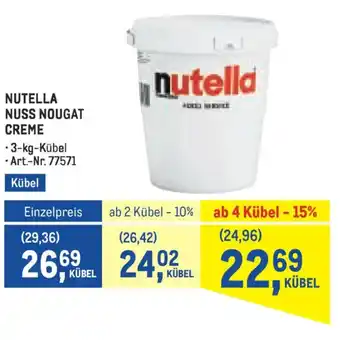Metro Nutella nuss nougat creme Angebot