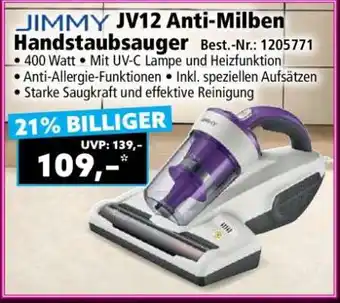 JIMMY JV12 Anti-Milben Handstaubsauger
