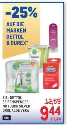 Metro DETTOL SEIFENSPENDER NO TOUCH SILVER ORIG. ALOE VERA Angebot