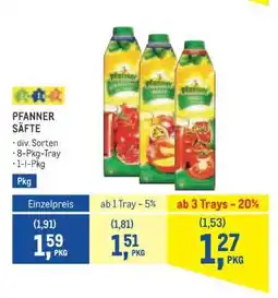 Metro Pfanner Säfte Angebot