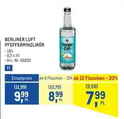 Metro Berliner Luft Pfefferminzlikör Angebot