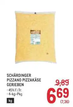 Metro SCHÄRDINGER PIZZANO PIZZAKÄSE GERIEBEN Angebot