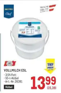 Metro VOLLMILCH ESL Angebot