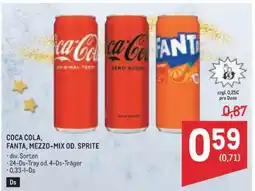 Metro COCA-COLA, FANTA, MEZZO-MIX OD. SPRITE Angebot