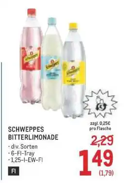 Metro SCHWEPPES BITTERLIMONADE Angebot