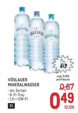 Metro Vöslauer Mineralwasser Angebot