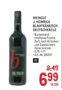 Metro Weingut J. Heinrich Blaufränkisch Deutschkreuz Angebot