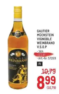 Metro Gautier Mückstein Vignoble Weinbrand V.S.O.P Angebot