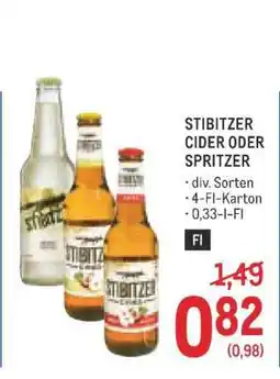 Metro Stibitzer Cider oder Spritzer Angebot