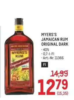 Metro MYERS‘S JAMAICAN RUM ORIGINAL DARK Angebot