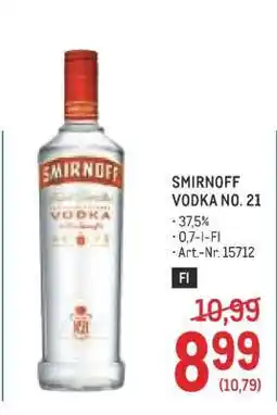 Metro Smirnoff Vodka No. 21 Angebot