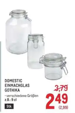 Metro DOMESTIC EINMACHGLAS GOTHIKA Angebot