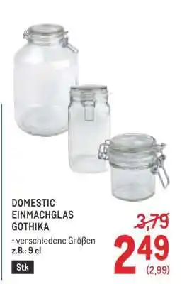 Metro DOMESTIC EINMACHGLAS GOTHIKA Angebot
