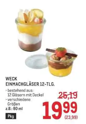 Metro WECK EINMACHGLÄSER 12-TLG Angebot