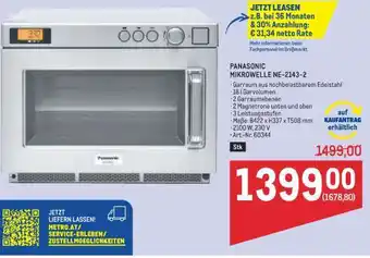 Metro PANASONIC MIKROWELLE NE-2143-2 Angebot