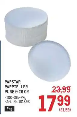 Metro PAPSTAR PAPPTELLER PURE Ø 26 CM Angebot