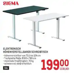 Metro ELEKTRONISCH HÖHENVERSTELLBARER SCHREIBTISCH Angebot
