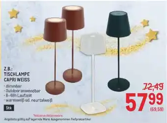 Metro TISCHLAMPE CAPRI WEISS Angebot