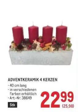 Metro ADVENTKERAMIK 4 KERZEN Angebot