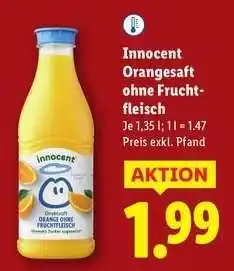 Lidl Innocent Orangensaft ohne Fruchtfleisch Angebot