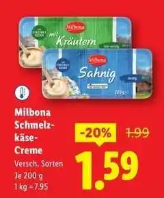 Lidl Milbona Schmelzkäse-Creme Angebot