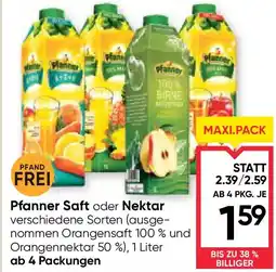 Maximarkt Pfanner Saft oder Nektar Angebot
