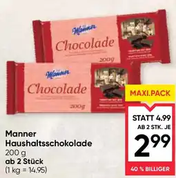 Maximarkt Manner haushaltsschokolade Angebot